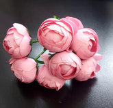 Buchet cu bujori artificiali roz intens – 7 flori 24cm